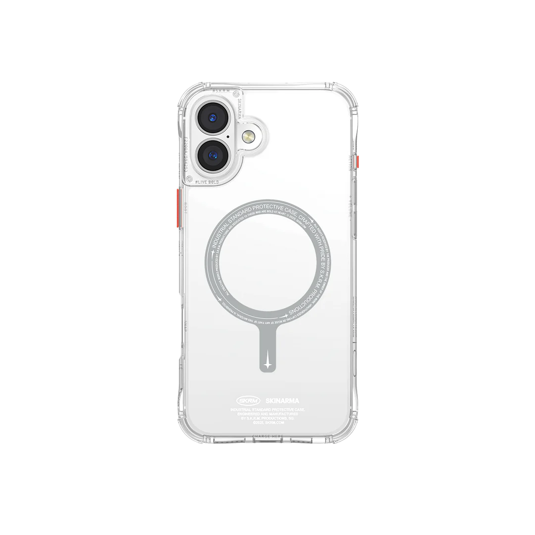 SKINARMA- BACK COVER SAIDO CLEAR MAGSAFE 16 PLUS GRAY