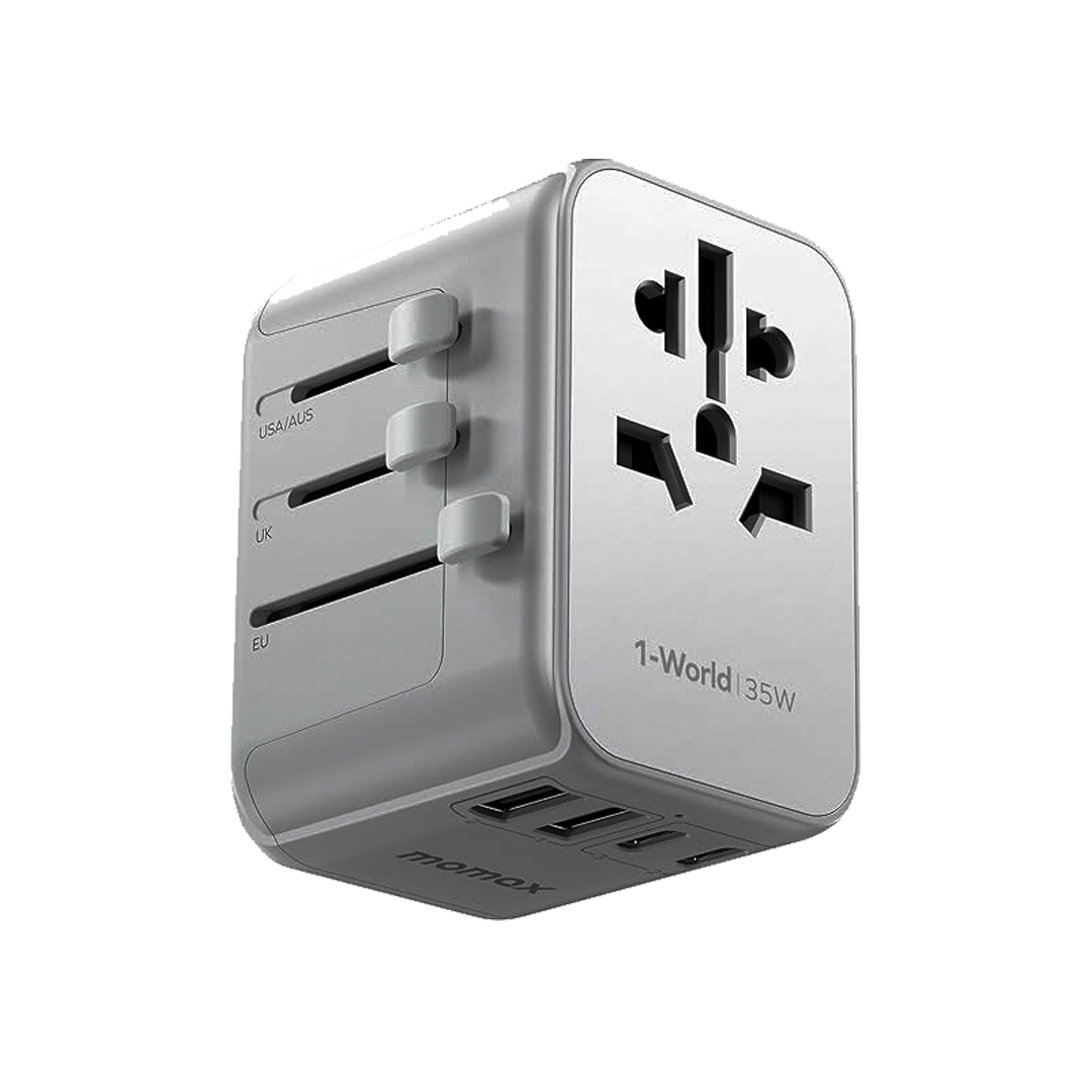 MOMAX – GaN Travel Adapter 35W with Cable, White