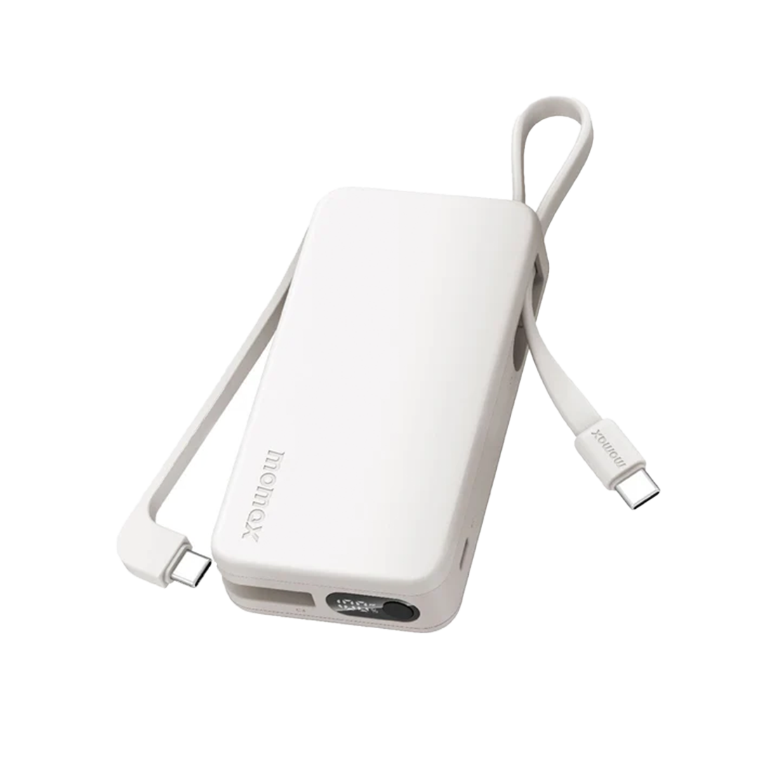 موماكس – باور بانك Vital بسعة 10000 مللي أمبير مع 2 كابل USB-C، 30 واط