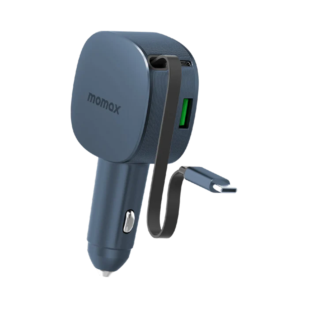 MOMAX-MOVE CAR CHARGER 60W WITH CABLE 70CM