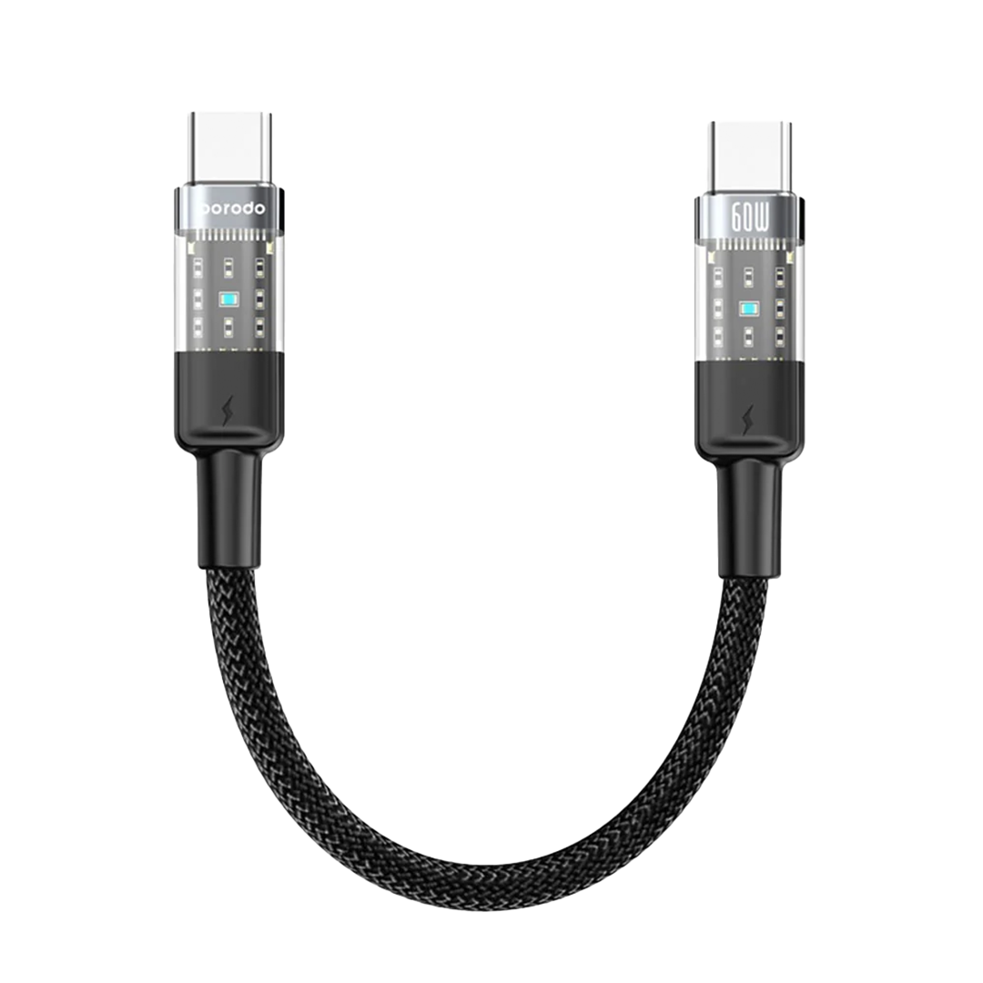 PORODO-CABLE USB-C TO USB-C 35CM 60W
