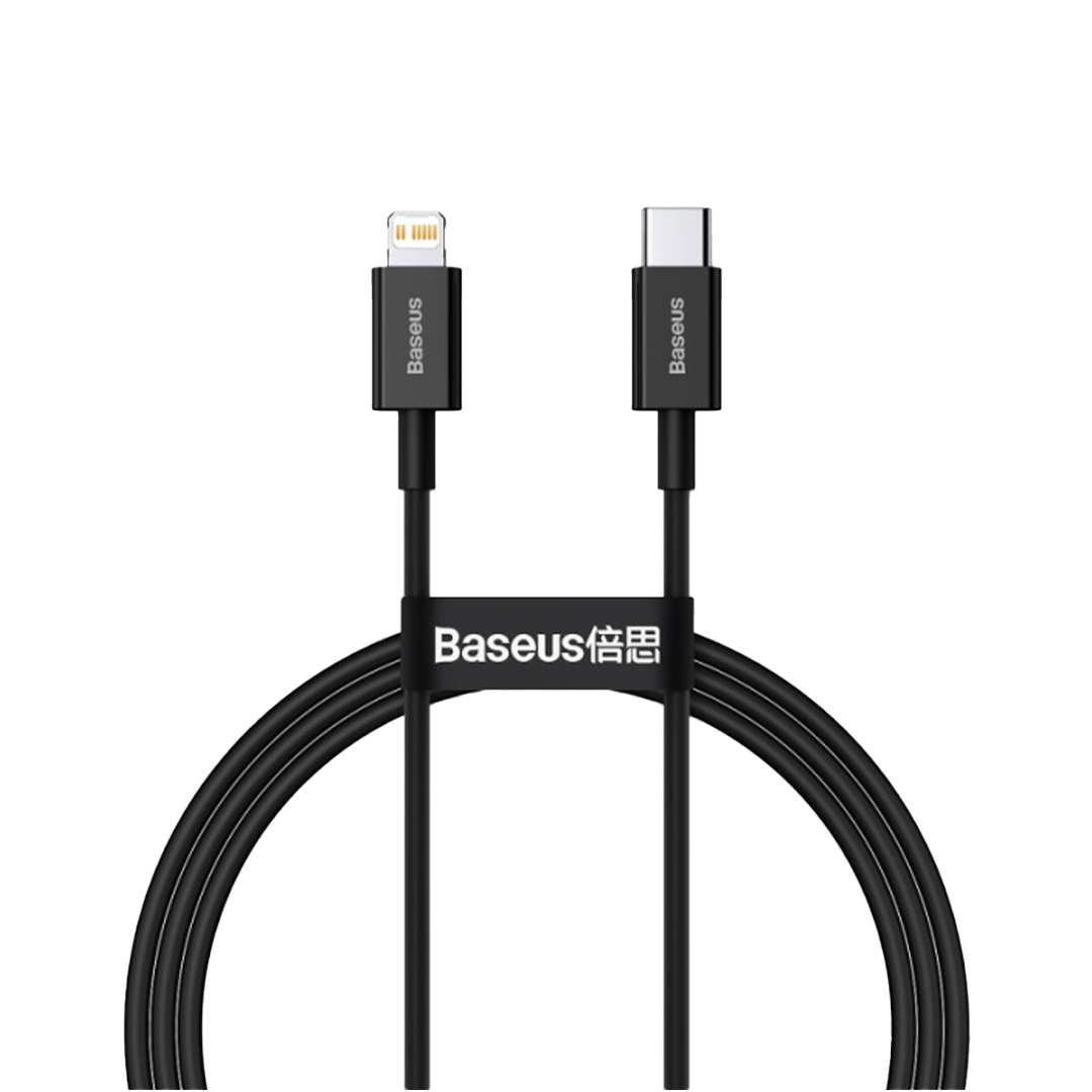 BASEUS-CABLE STRETCH 20W TYPE-C TO LIGHTING 1M BLACK