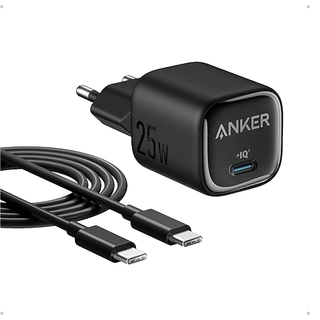 ANKER-CHARGER 25W WHITE WITH CABLE COMPACT